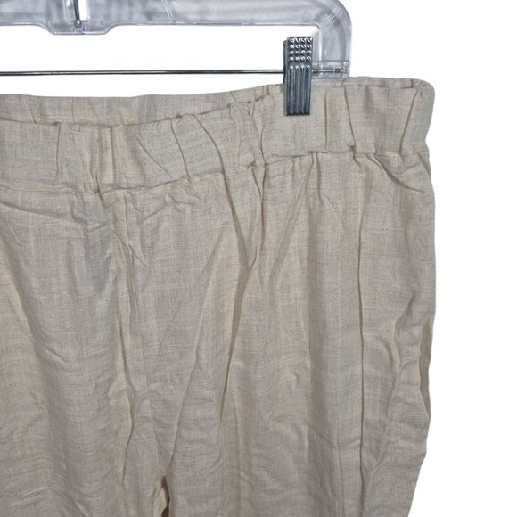 Coco Carmen Womens Linen Pants Size XXL Pull On Fringe Hem Minimalist Summer - Picture 7 of 7